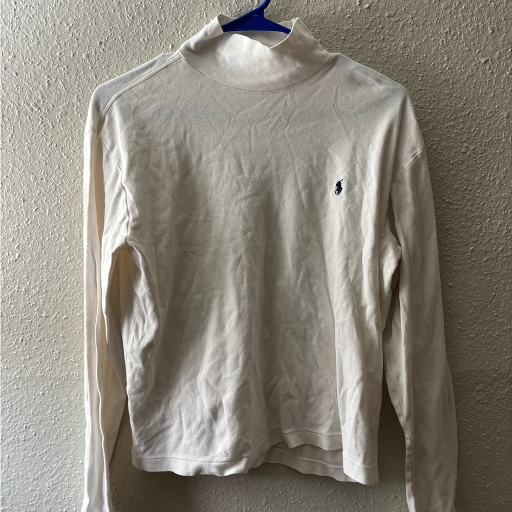 Ralph Lauren Sport White Long Sleeve Turtleneck Shirt